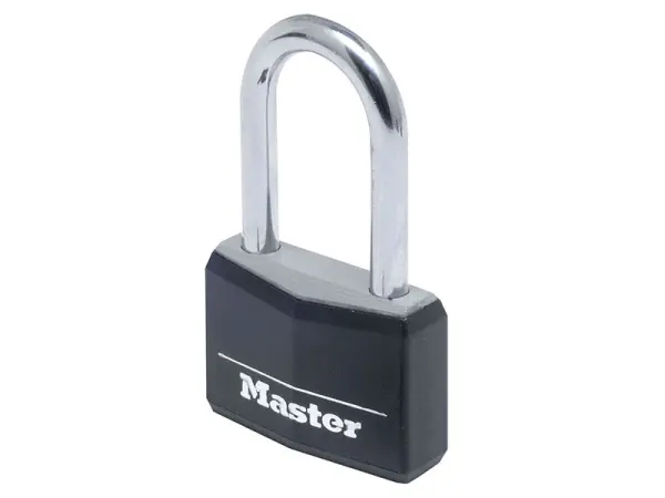 Master Lock - Κλειδαριά Αλουμινίου με Μαύρη Βινυλένια Επένδυση 40mm, 4-Pin, Κρί