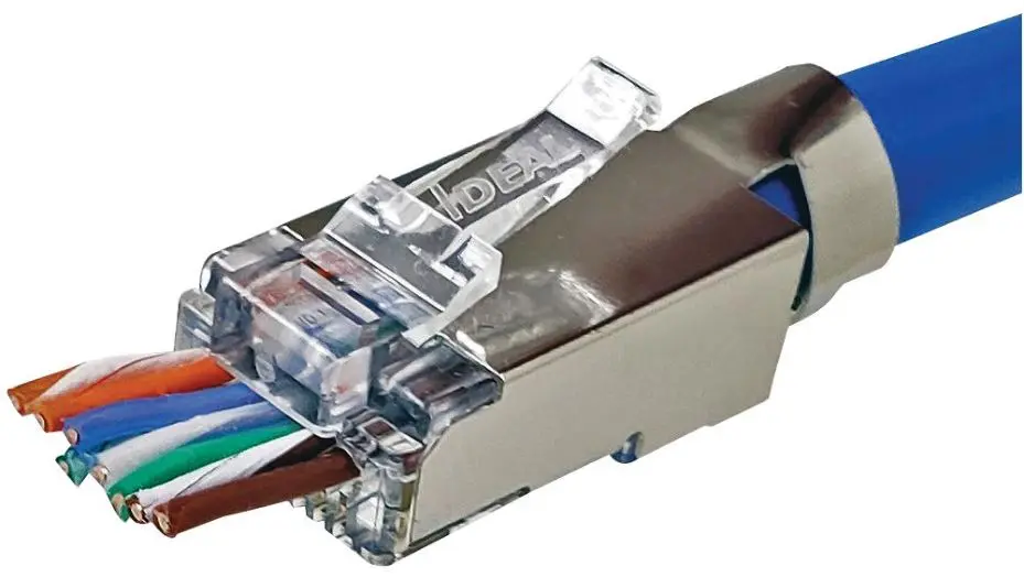 IDEAL - Plocóid RJ45 Tríd-Feed, Cat6, Faoi Scáth, Paca 25