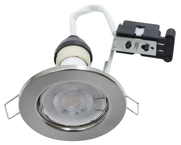 Steel GU10 Fixed Downlight Satin Chrome IP20