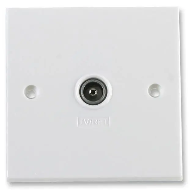 TRIAX IEC Single TV Outlet Plate, Screened, 25mm Flush Mount