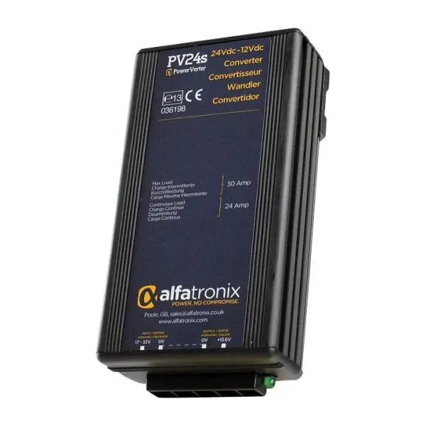 ALFATRONIX PowerVerter 24Vdc-12Vdc Voltage Converter Non-Isolated - 24A/30A