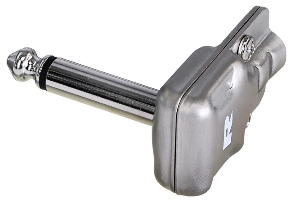 REAN 6.35mm Right Angle Mono Jack Plug, Nickel Plated
