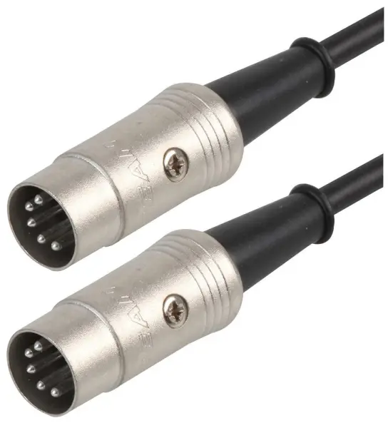 VDC 5-Pin 180° Midi DIN Plug-to-Plug Cable, 3m
