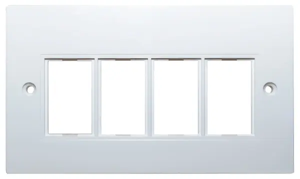 TUK 6C 2 Gang 2 Slot Module Faceplate, White, ABS, 86x146mm