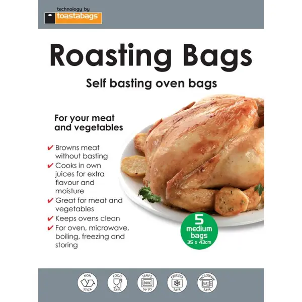 Planit Products Oven Roasting Bags, Medium, Pack of 5