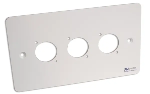 AVPLATES Placa de Parede 2 Gang com 3 Aberturas D-Shell, Branco