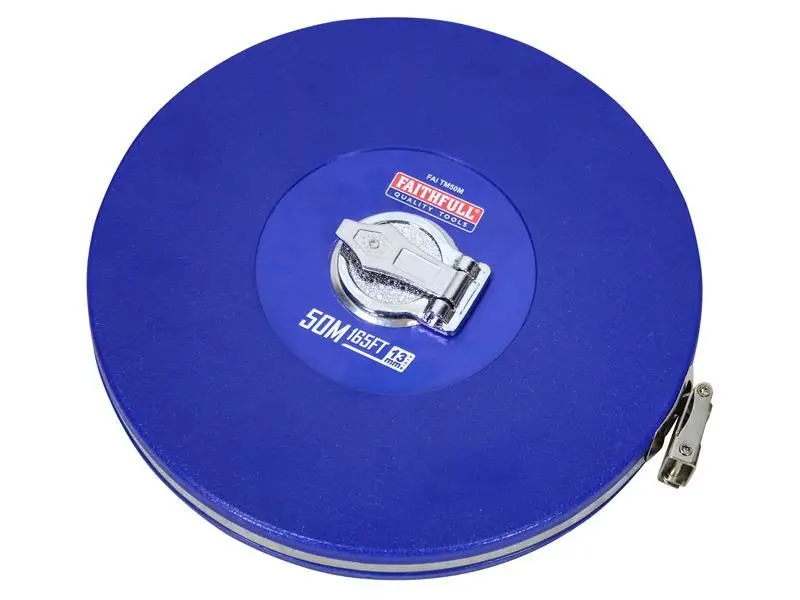 Fita Métrica Faithfull Arredondada Longa 50m/165ft, Lâmina de 13mm