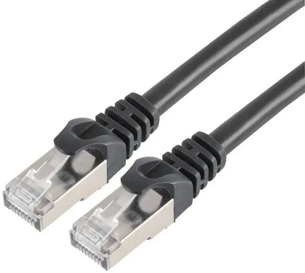 RARAION 超六类双屏蔽网线 1米 黑色