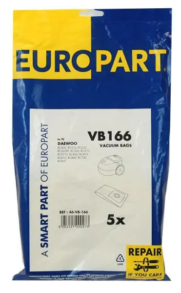 EUROPART Daewoo VCB300 RC300/400/700/3000/4000 Serie Stofzakken voor Stofzuiger