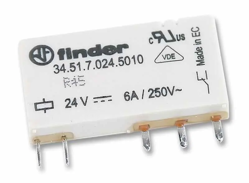 FINDER 34.51 Relais Ultra-Mince pour PCB, SPDT, 6A, 24V CC