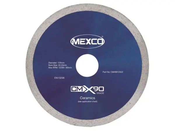MEXCO X90 Grade Ceramic Materials Diamond Blade - 125 x 22mm