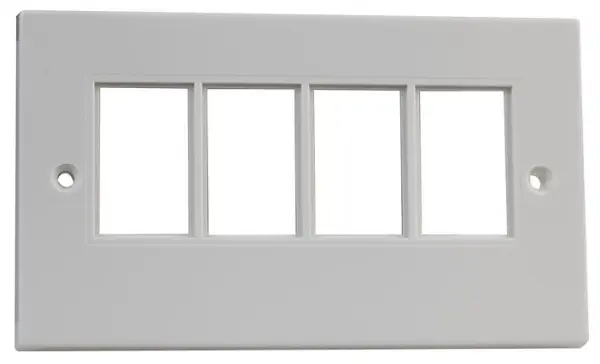 MOLEX 2-Gang Front Plate for MOD-SNAP Quad Modules, White