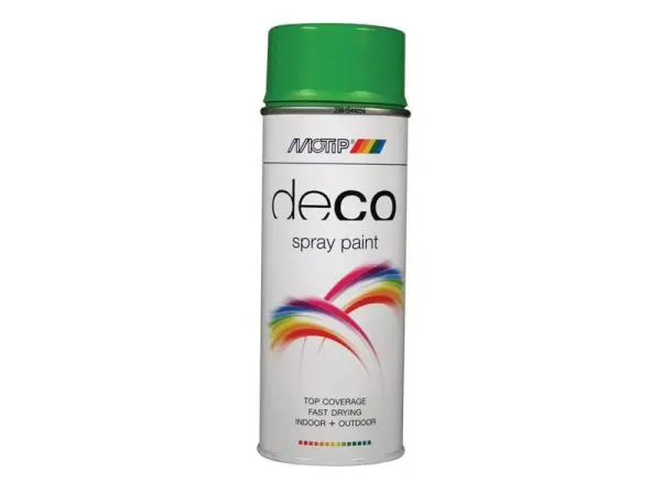 MOTIP Deco Spray Paint, High Gloss, RAL 6018 Yellow Green, 400ml