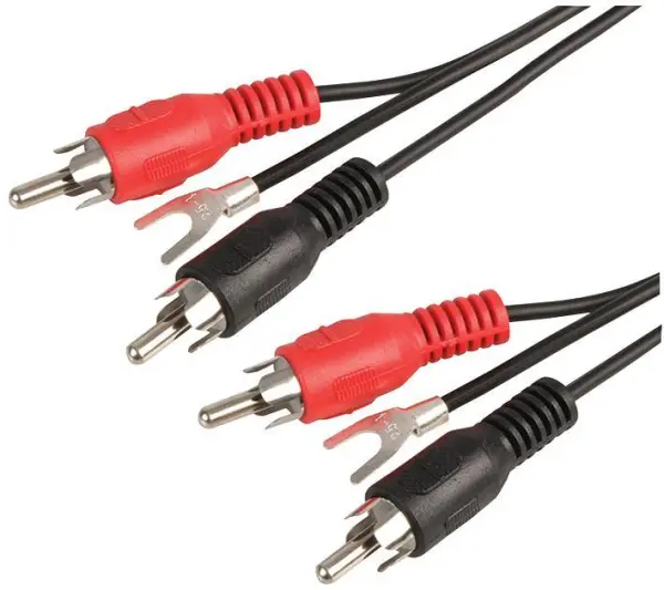 ELECTROVISION כבל RCA זוג גבר לגבר, 1.2 מטר, שחור