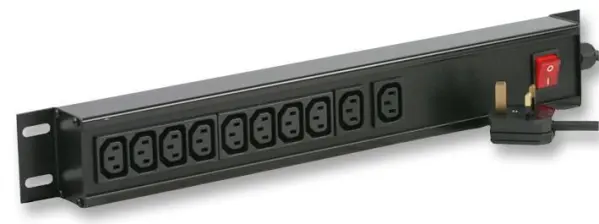 POWERDATA TECHNOLOGIES 10-Way IEC C13 PDU, Horizontal Rack Mount