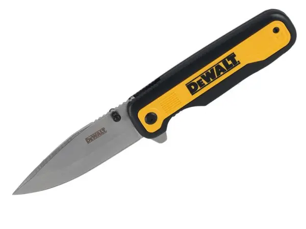DEWALT Cuchillo de Bolsillo Plegable con Hoja Drop Point de 8,3 cm