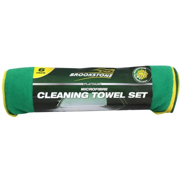 BROOKSTONE Microfibre Car Cleaning Towel Set, 6 Piece
