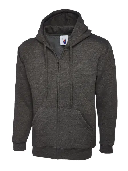 Uneek Classic Full Zip Hooded Sweatshirt - Grafiet, 2XL