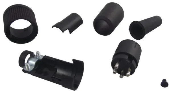 BINDER 4-Way 무장착 플러그, 250V/6A, 은도금