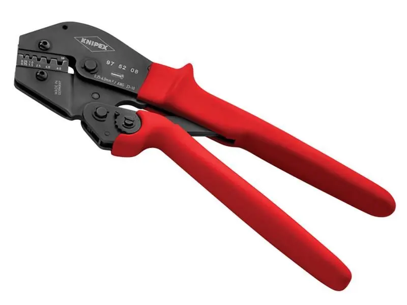 Knipex 97 52 08 Crimp- en krimptang voor kabelschoeften en kabelhulzen, 250mm