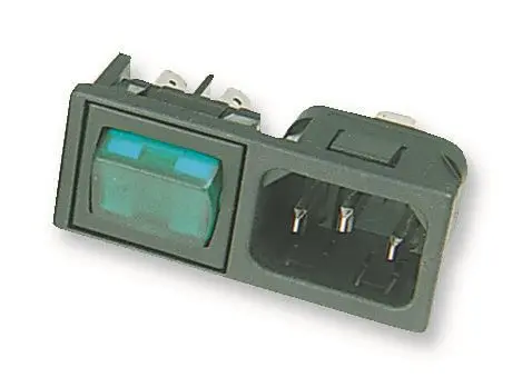 Bulgin IEC C14 Power Inlet with Neon Switch, Flange Mount