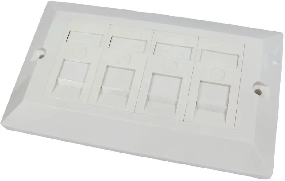 NEWLINK Διπλή Πίνακας 4 Θυρών Cat6 RJ45, Λευκό