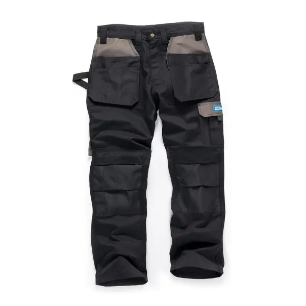 Tough Grit Holster Work Trousers, Black, 30L, Polyester-Cotton Blend