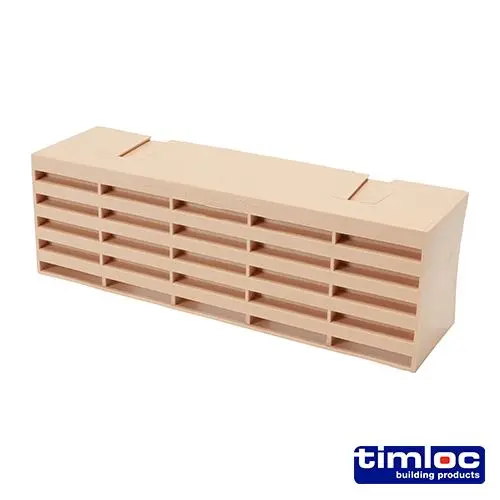 Timco Plastic Airbrick Ventilator, Buff, 215x69x60mm (Pack of 20)