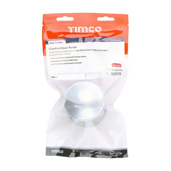 Timco - Κεντρική Λαβή Πόρτας, Στέρεο Ορείχαλκο, Σατέν Χρωμίου