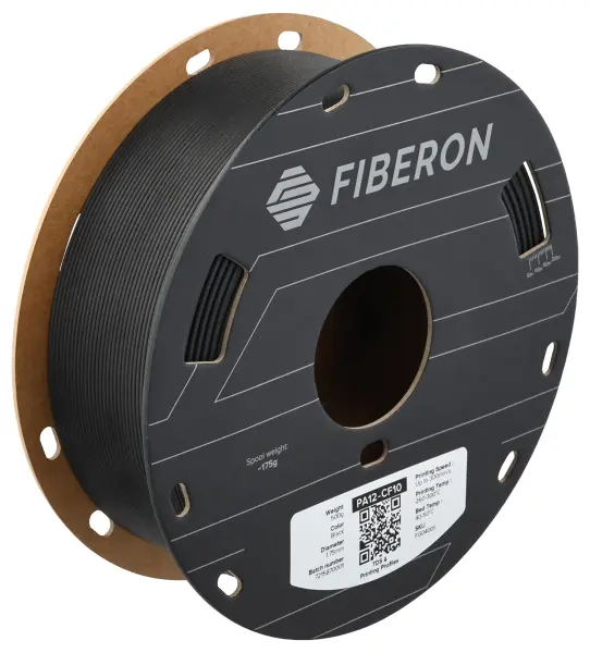 Polymaker Fiberon PA12-CF10 3D Printer Filament 1.75mm Black 0.5kg