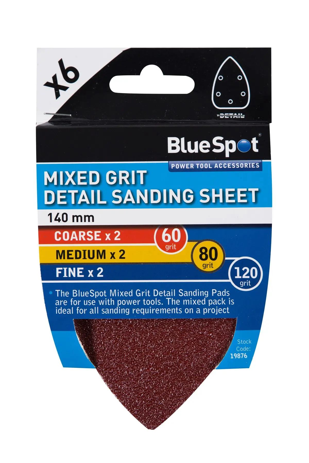 Blue Spot 6-Pack 140mm Mixed Grit Sanding Sheets
