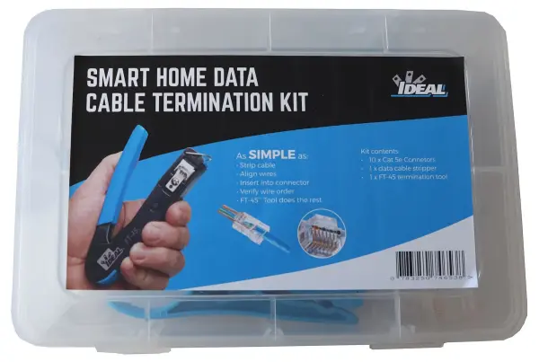 IDEAL-TEK Cat5e RJ45 Feed-Thru Module Plugs Kit with Crimp Tool