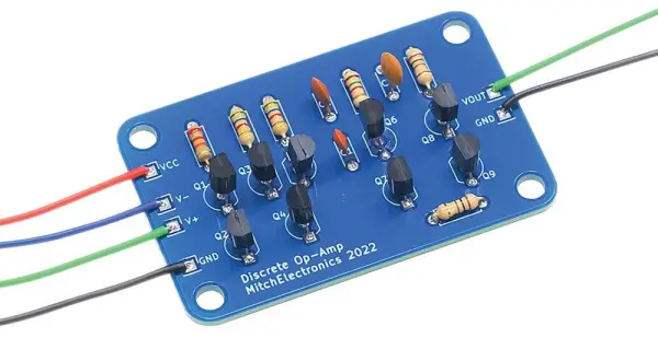 Discrete Op-Amp Project Kit, 5V-20V, 29x44mm PCB