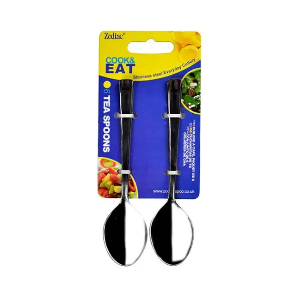 Raraion Stainless Steel Teaspoons on Card, 6-Pack