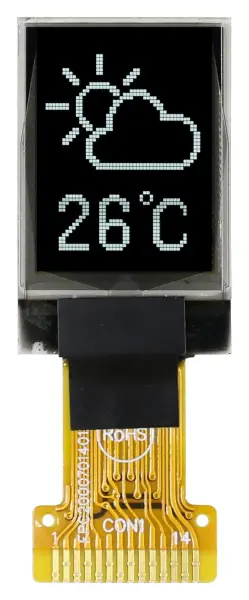 MIDAS DISPLAYS OLED Graphic Display Module, 48x64, 3V, I2C
