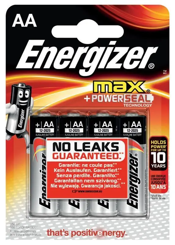 Piles alcalines Energizer Max AA, 4-pack