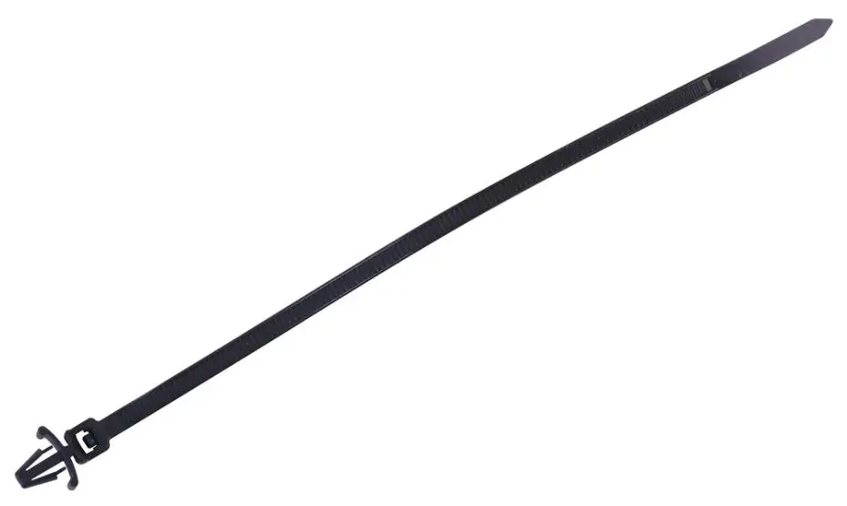 CONCORDIA TECHNOLOGIES Push Mount Cable Ties, 100mm x 2.5mm, Nylon, Black, Pack
