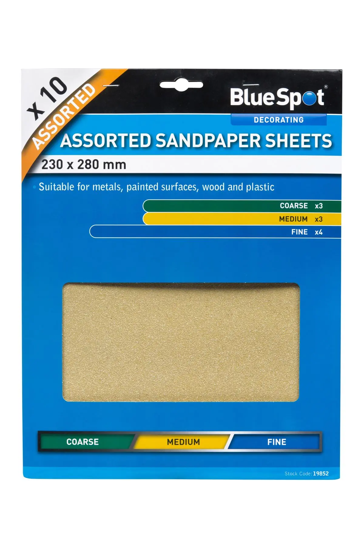 Blue Spot Tools 10-Piece Assorted Sandpaper Sheets Set