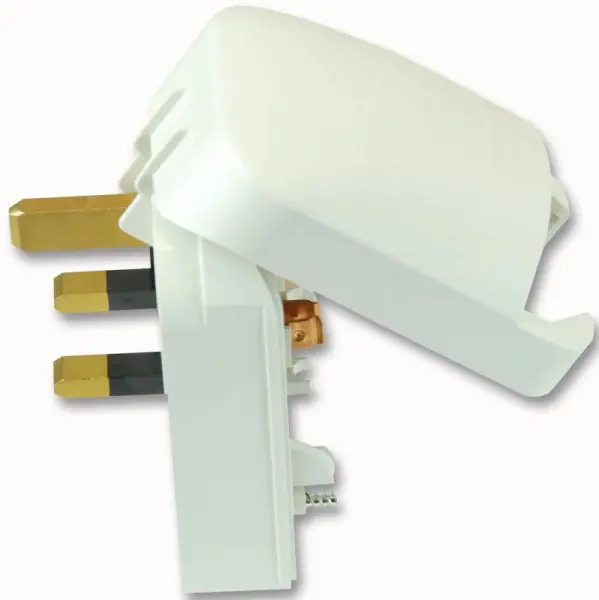 Adaptateur de voyage POWERCONNECTIONS Schuko vers UK, 10A, Blanc