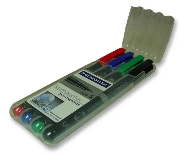 STAEDTLER Lumocolor Superfine Tip Permanent Marker Pens, Pack of 4 Assorted