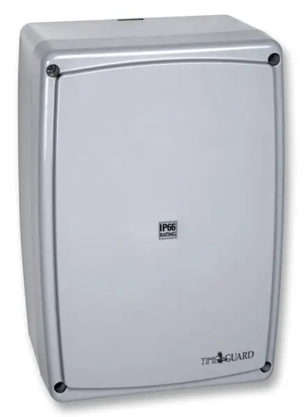 TIMEGUARD תיבת שקעים אטומה 2x13A, IP66, אפור, 230 מ״מ