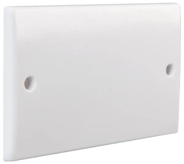 PRO ELEC 2-Gang Rounded Edge Blanking Plate, White