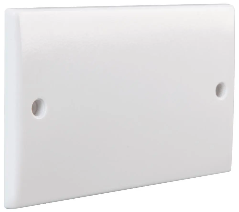PRO ELEC 2-Gang Rounded Edge Blanking Plate, White