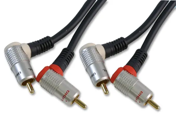 PRO SIGNAL - Kabel Phono (RCA) Lurus ke Sudut Kanan (Lelaki ke Lelaki) 2x, 1.5m