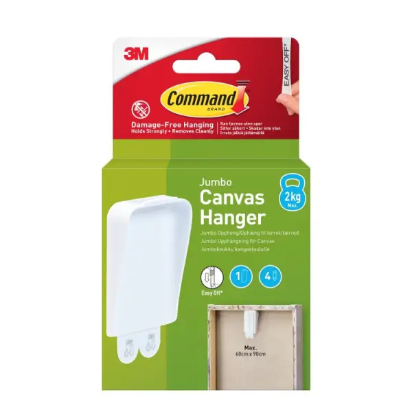 Command Jumbo Canvas Hanger, White, 2.2 kg Capacity