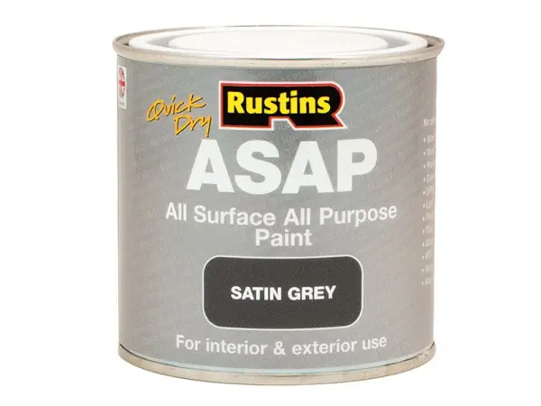 Rustins ASAP Peinture Satinée à Séchage Rapide Gris 250ml