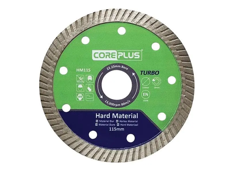CorePlus להב יהלום מסוג טורבו HM115, 115 מ״מ, חומרים קשים