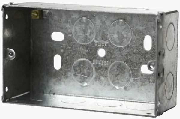 CLICK Steel Back Box, 2-Gang, 47mm Depth