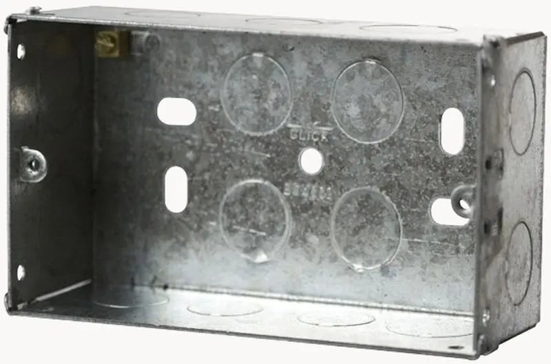CLICK Steel Back Box, 2-Gang, 47mm Depth