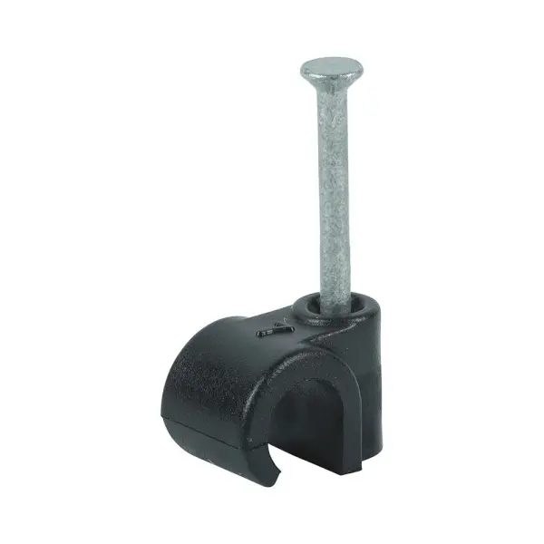 Timco Round Cable Clips – Black, 7.0mm (Pack of 100)